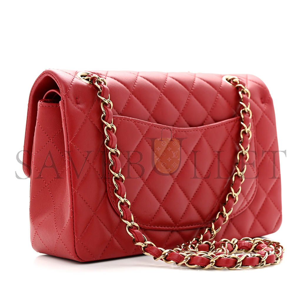 Ch*el lambskin quilted small double flap a01113 (23*14*6cm)